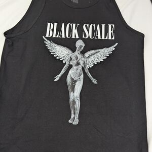 Black Scale Men's Black Tank With Angel On Front Size Large